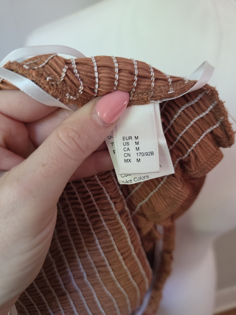 Smocked Square-Neck Crop Top in Caramel - Picture 9 of 9